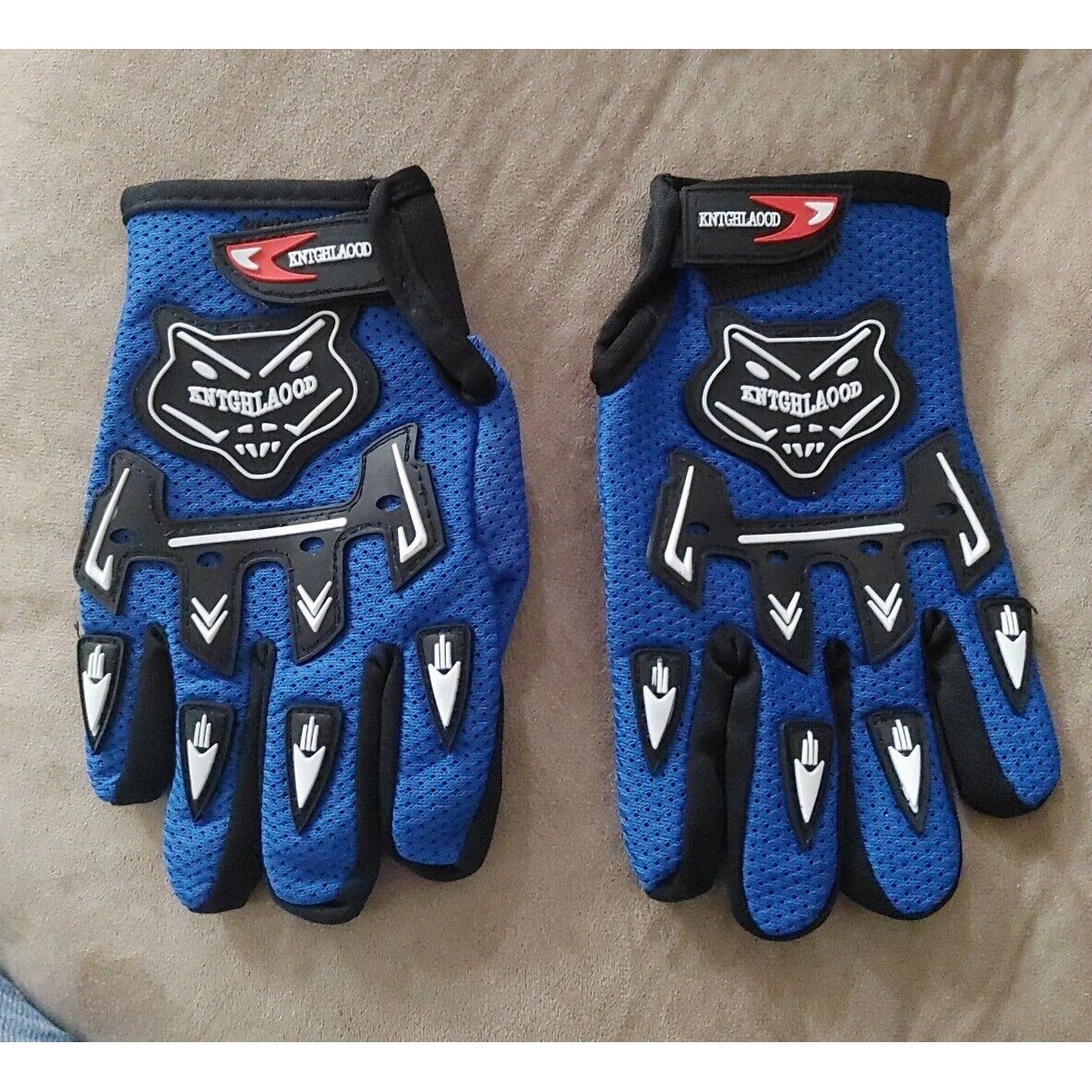 Kntghlaood Baseball Bike Dirtbike Batting Gloves Blue & Black Size Small New Kid